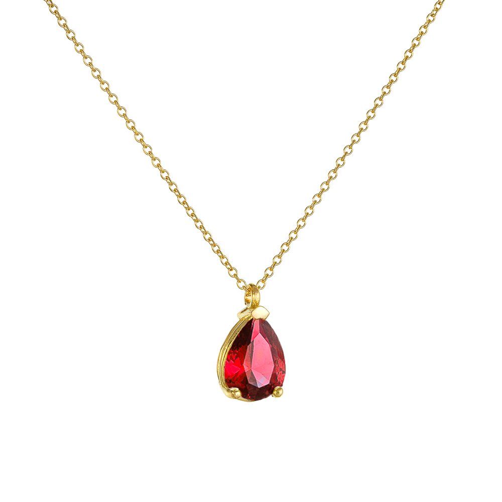 Χρυσό Μενταγιόν με Κόκκινο Δάκρυ