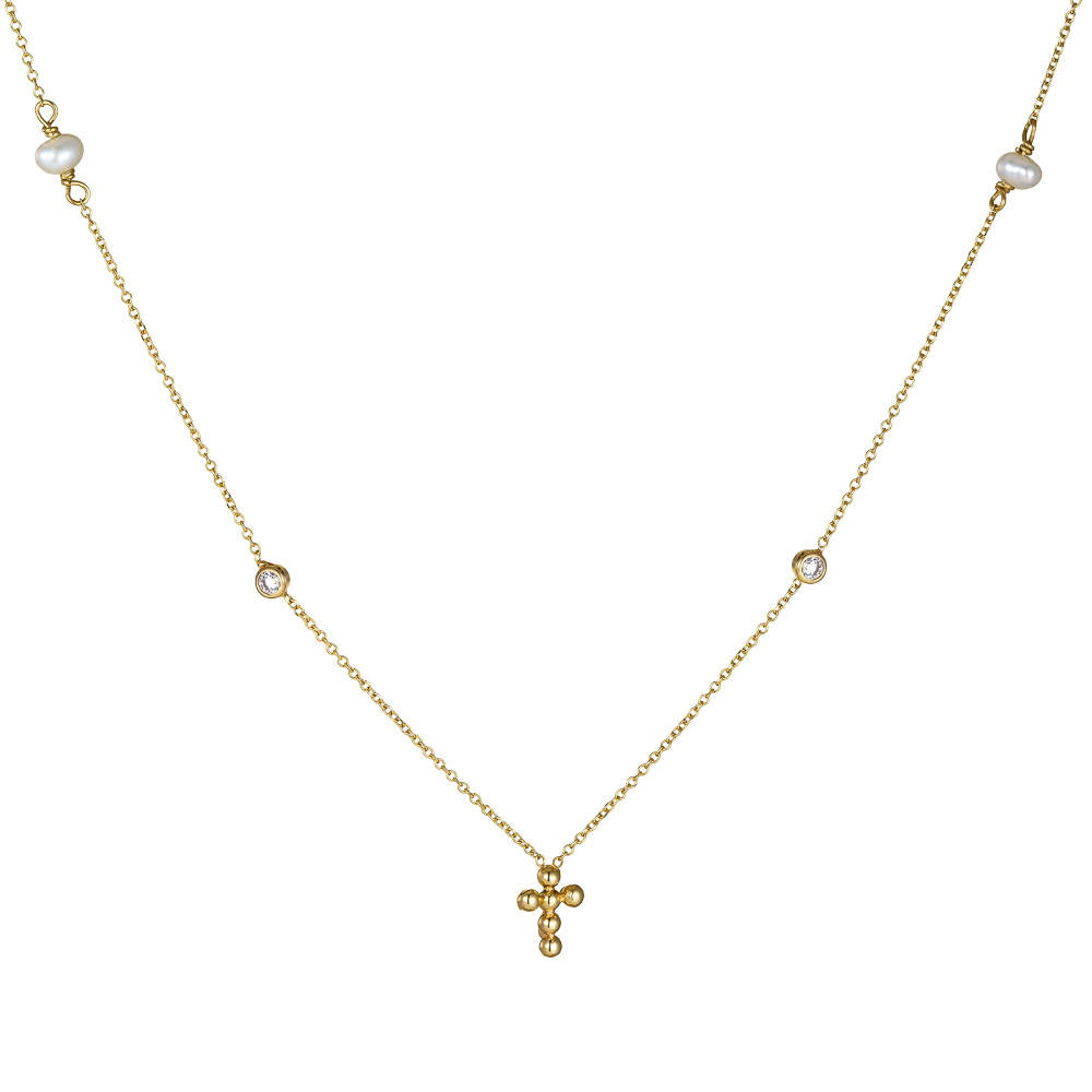 Χρυσό Κολιέ με Σταυρουδάκι