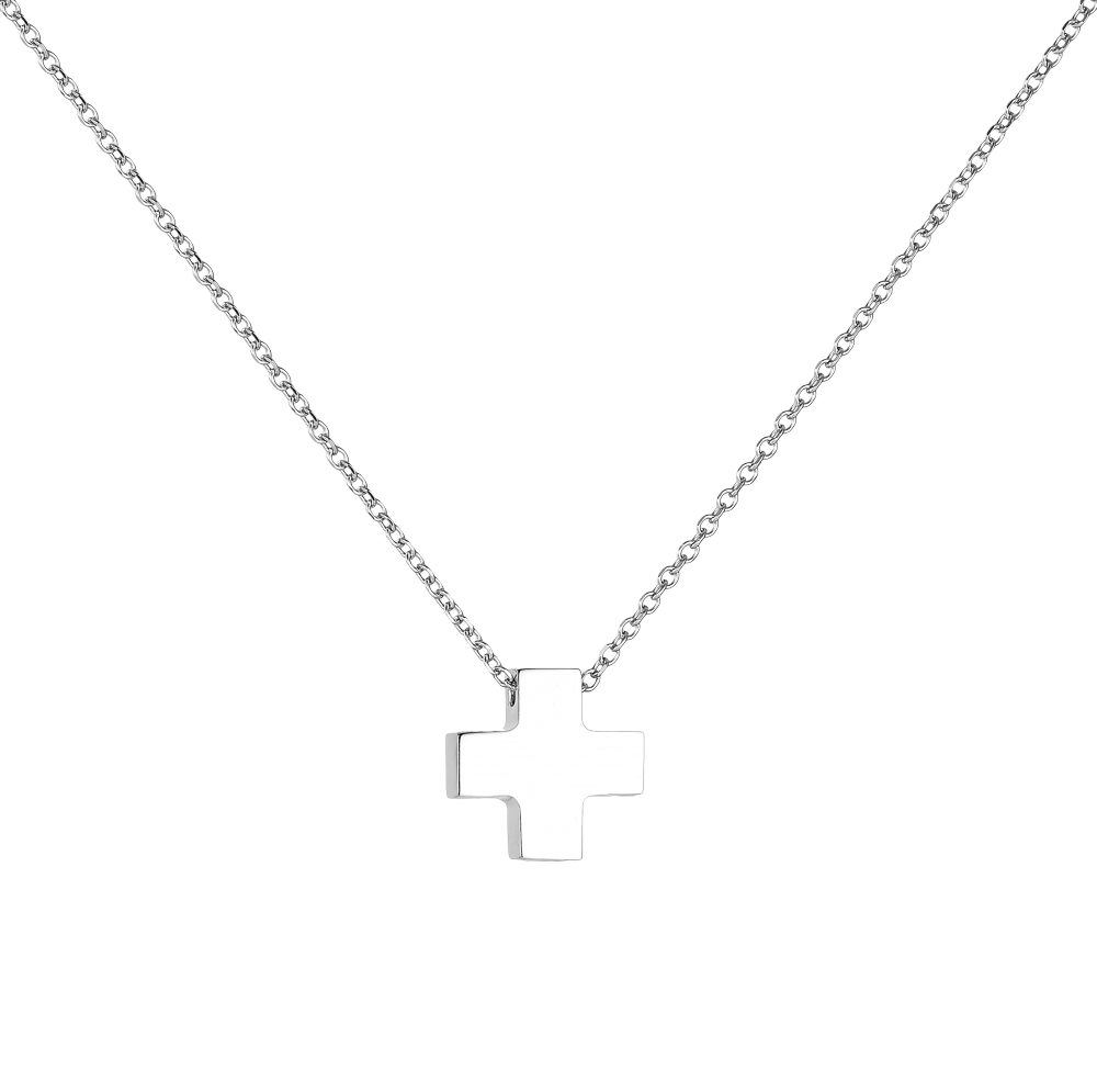 Λευκόχρυσο Σταυρουδάκι με Αλυσίδα