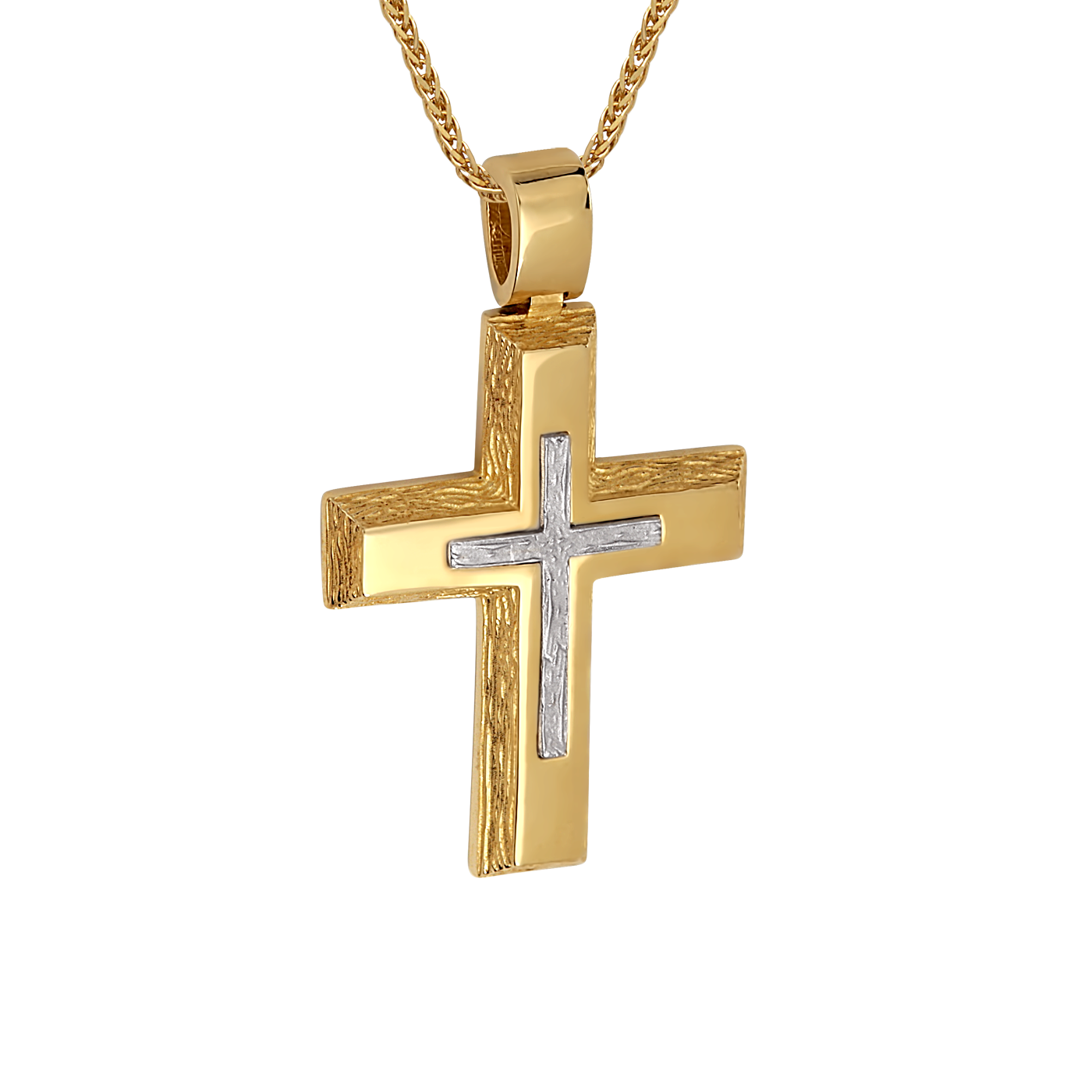 Δίχρωμος Σταυρός 14 Καρατίων 