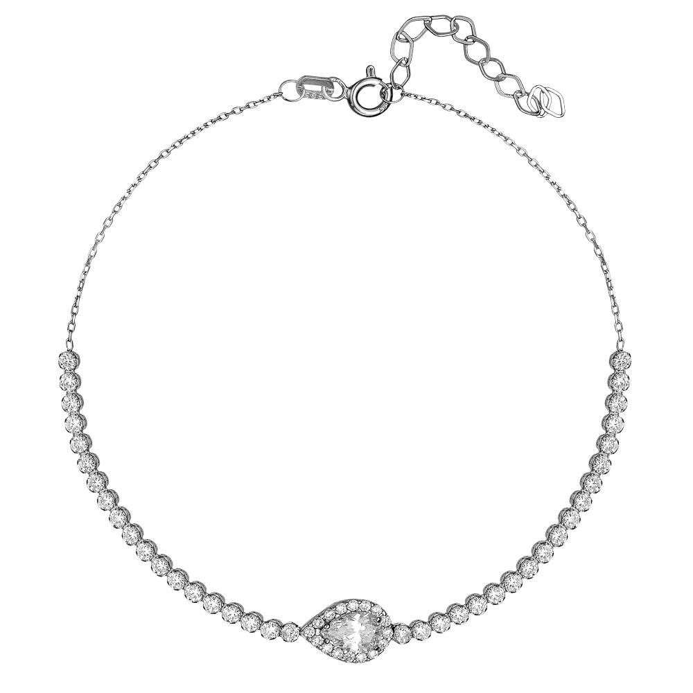 Λευκόχρυσο Βραχιόλι με Ροζέτα 