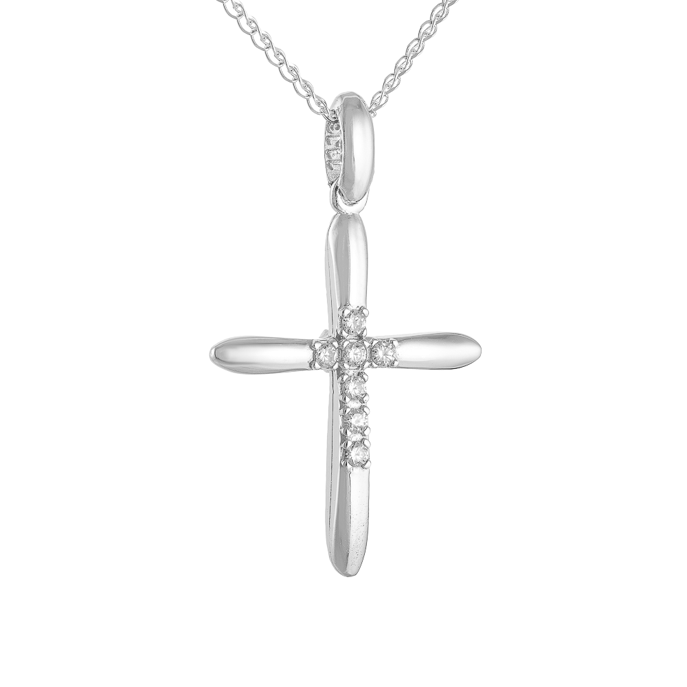 Γυναικείος Λευκόχρυσος Σταυρός 