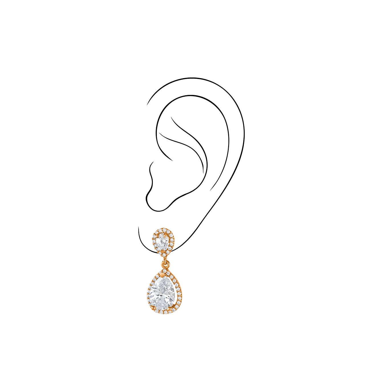 Διπλή Κρεμαστή Ροζέτα με Δάκρυ