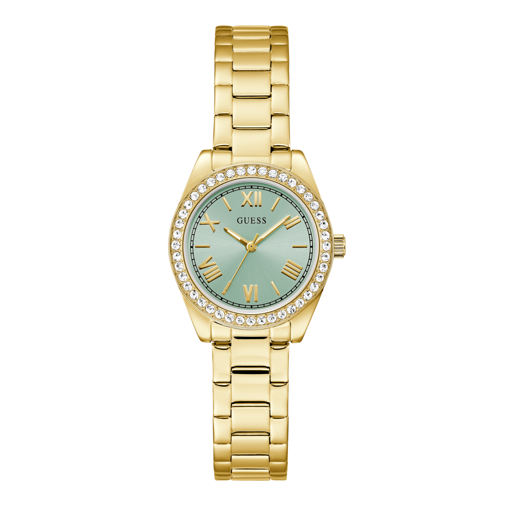 Γυναικείο Ρολόι GUESS MINI LUNA GREEN GOLD