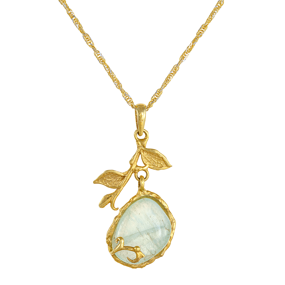 Μενταγιόν με Milky Aquamarine