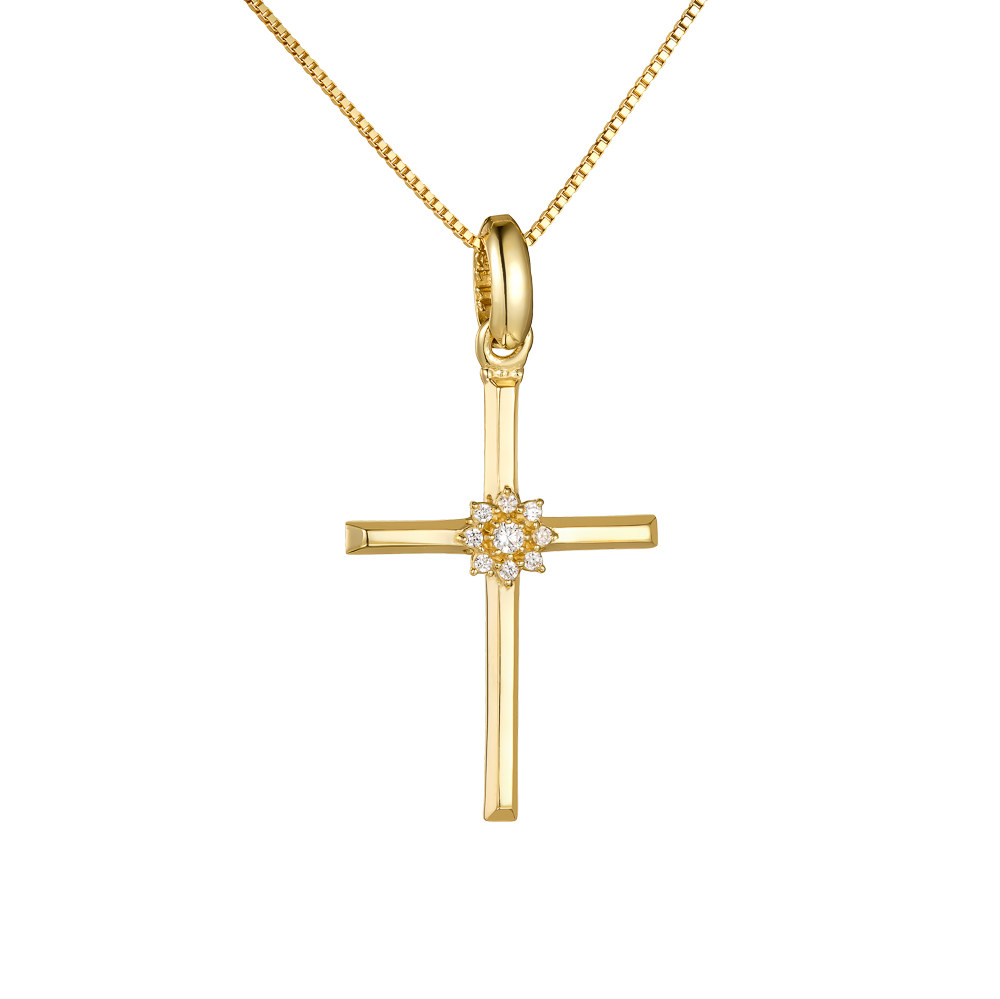 Γυναικείος Μοντέρνος Σταυρός 14K