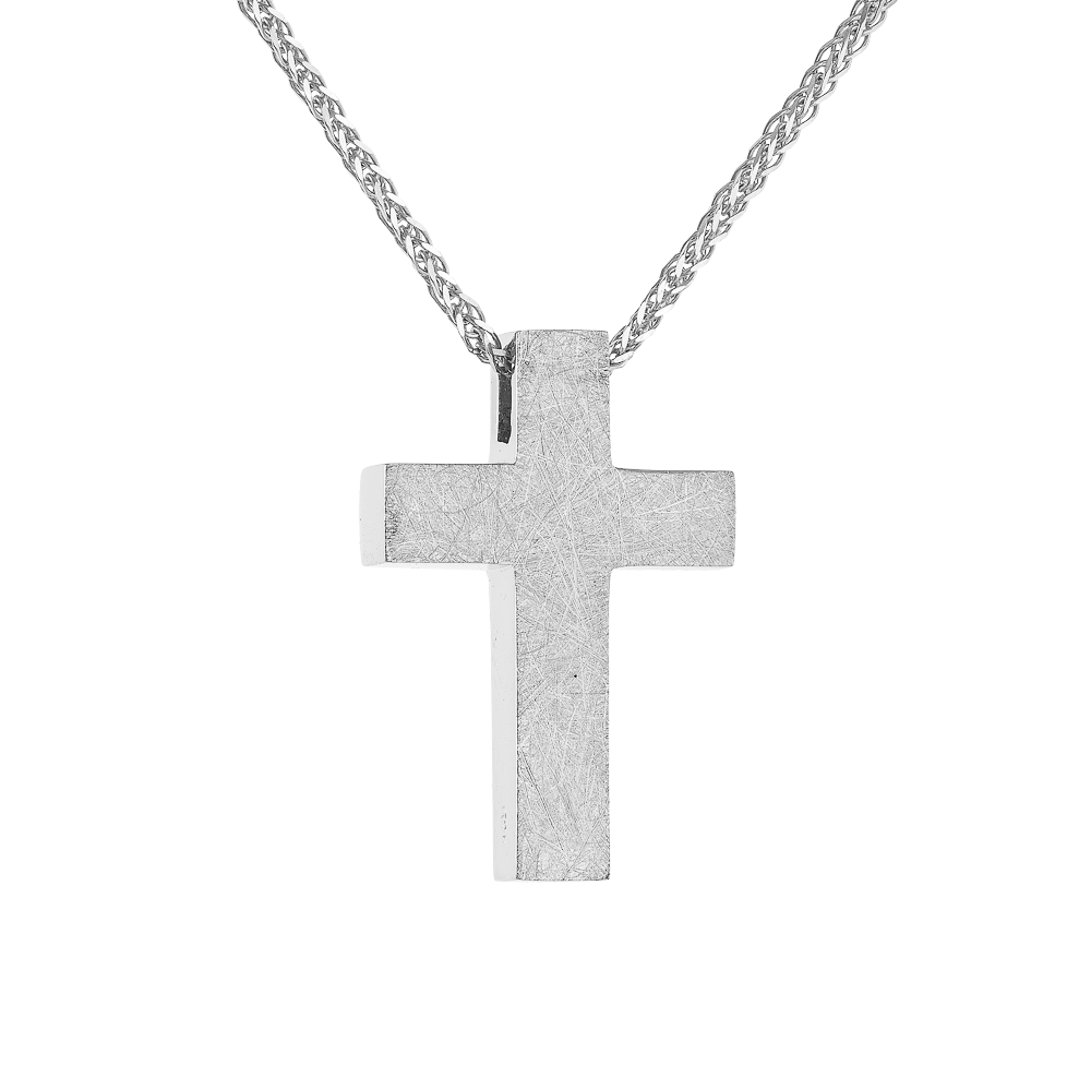 Λευκόχρυσος Ανδρικός Σταυρός 14 Καρατίων 