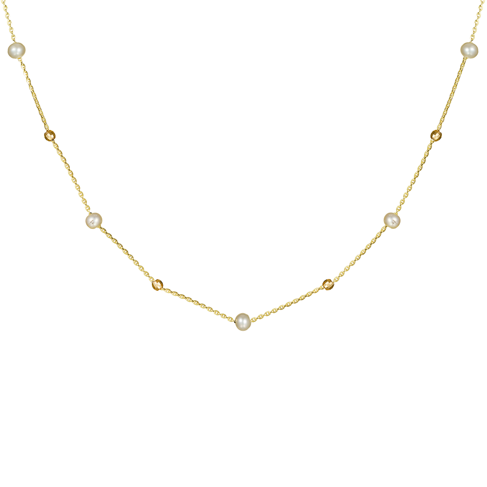 Κολιέ Αλυσιδωτό με Μαργαριτάρια