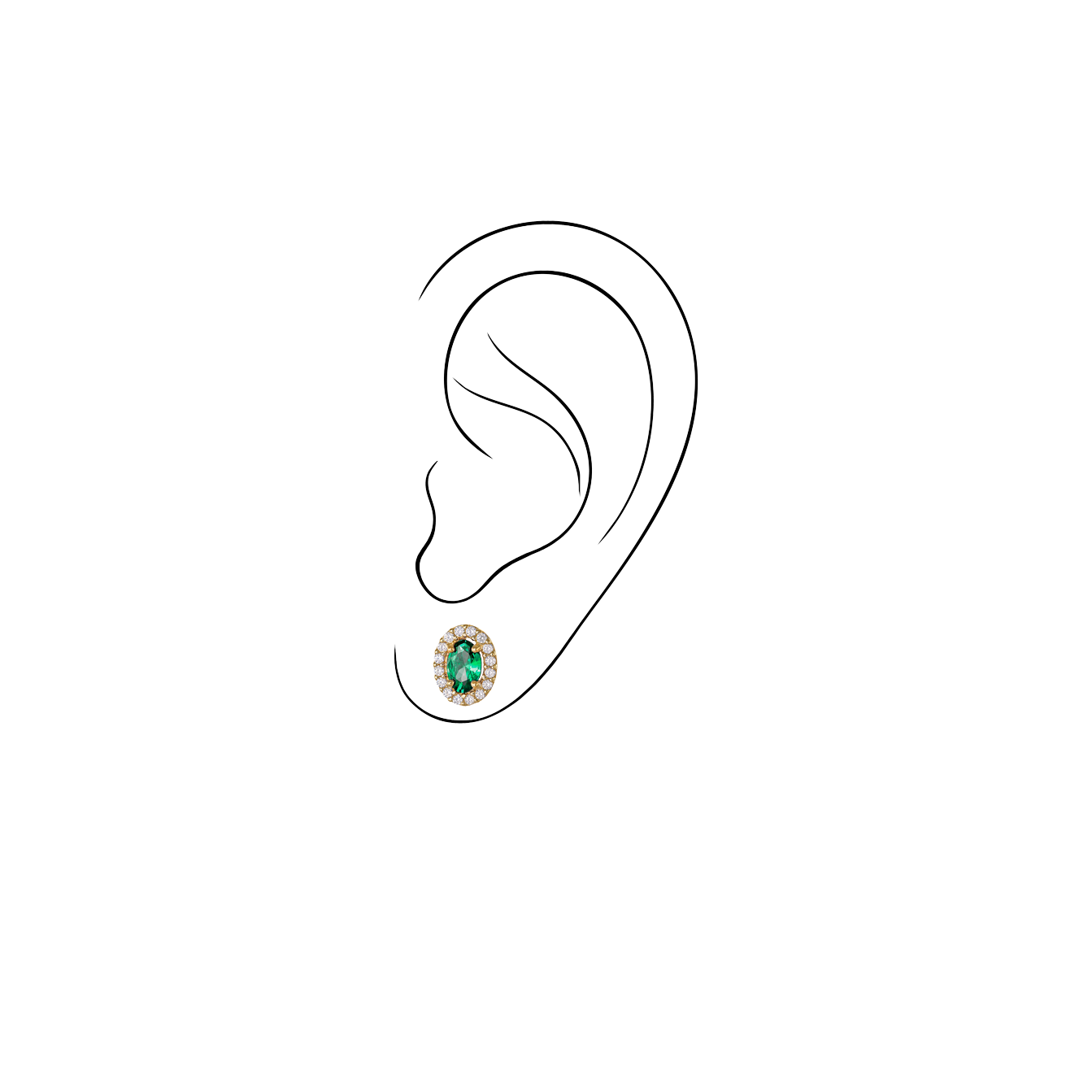 Χρυσή Ροζέτα Oval Cut