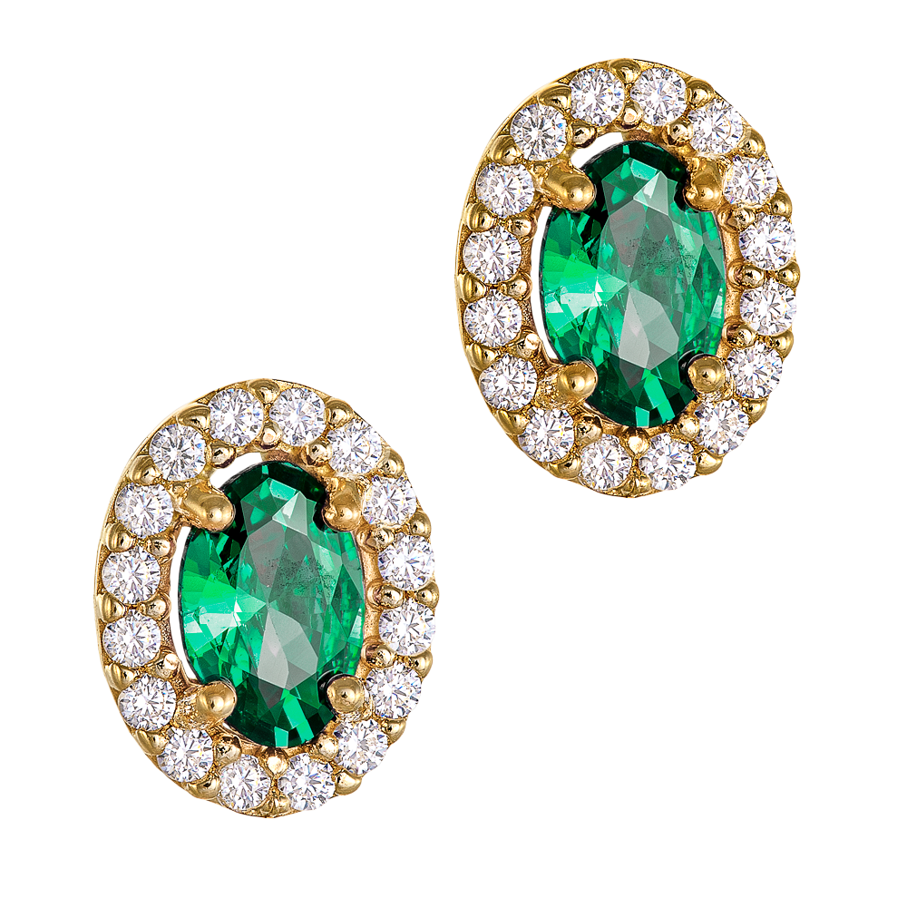 Σκουλαρίκια με Πράσινη Ροζέτα