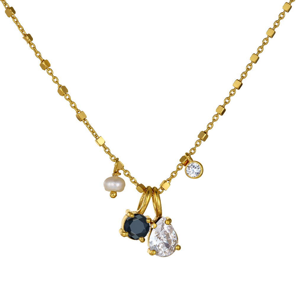 Κολιέ με Pear Cut και Charms