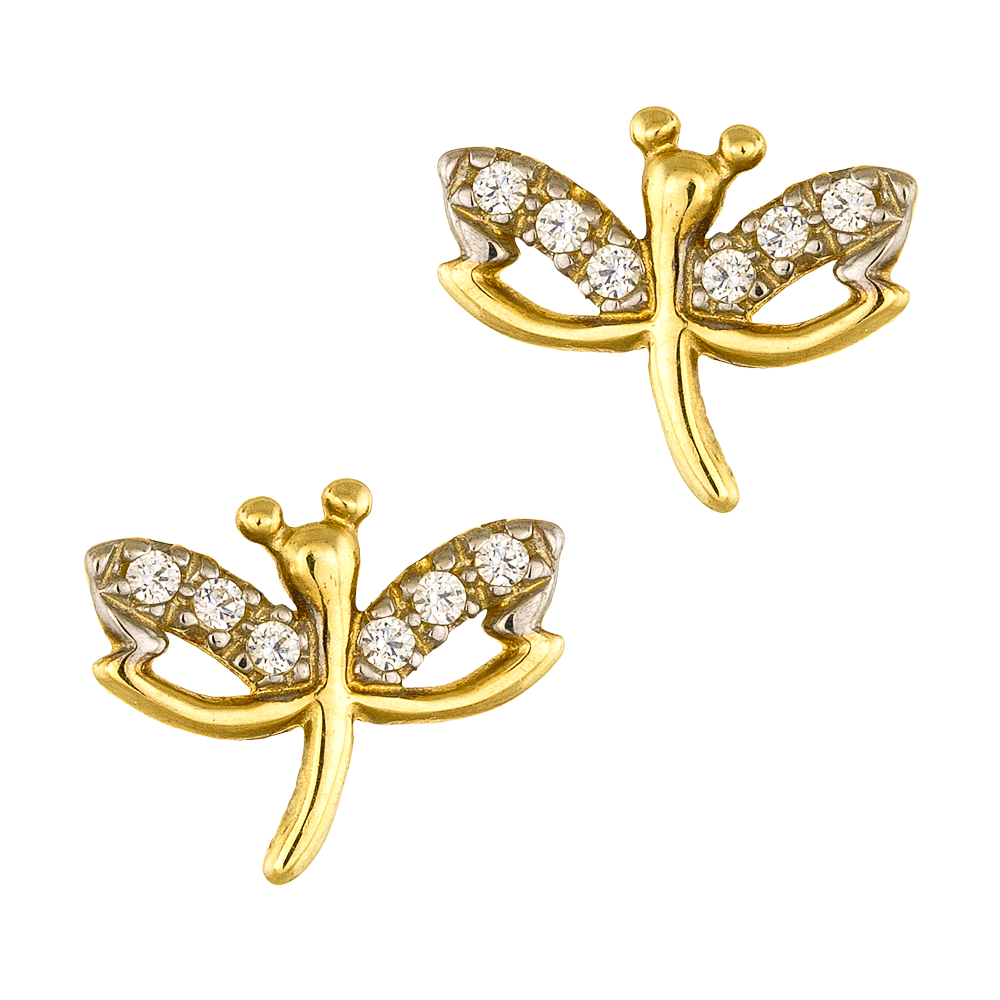 Χρυσά Πετράτα Σκουλαρίκια