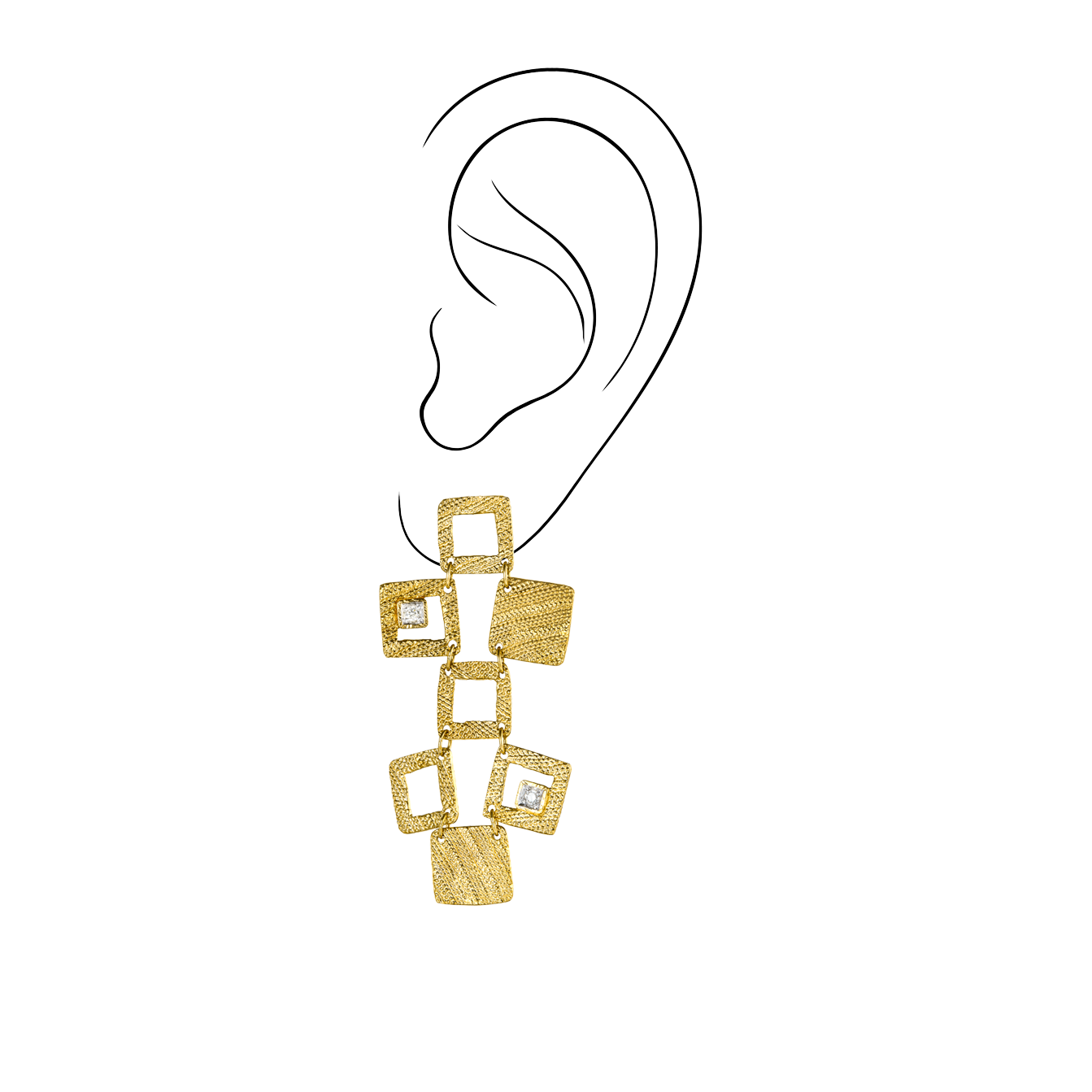 Χρυσά Χειροποίητα Σκουλαρίκια με Διαμάντια