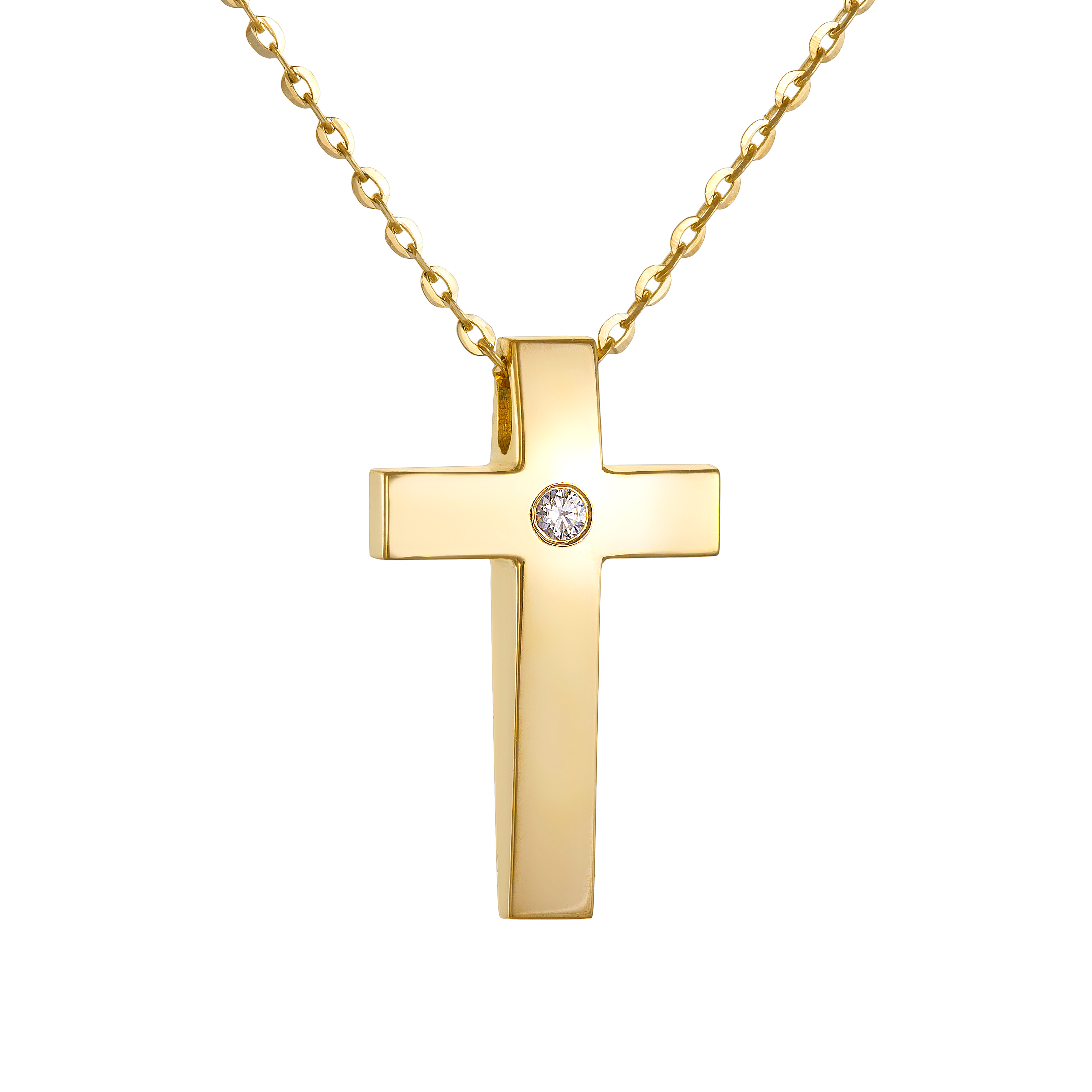 Διπλής Όψεως Σταυρός με Αλυσίδα