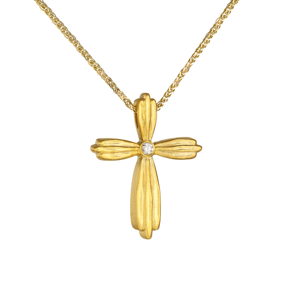 Σταυρός Γυναικείος με Διαμάντι