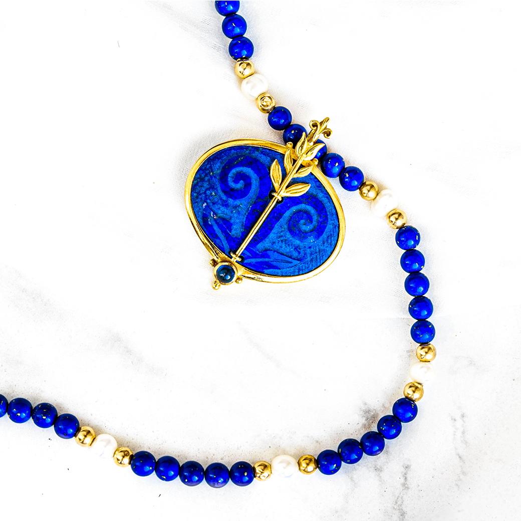 Μενταγιόν με Σφραγιδόλιθο Lapis Lazuli