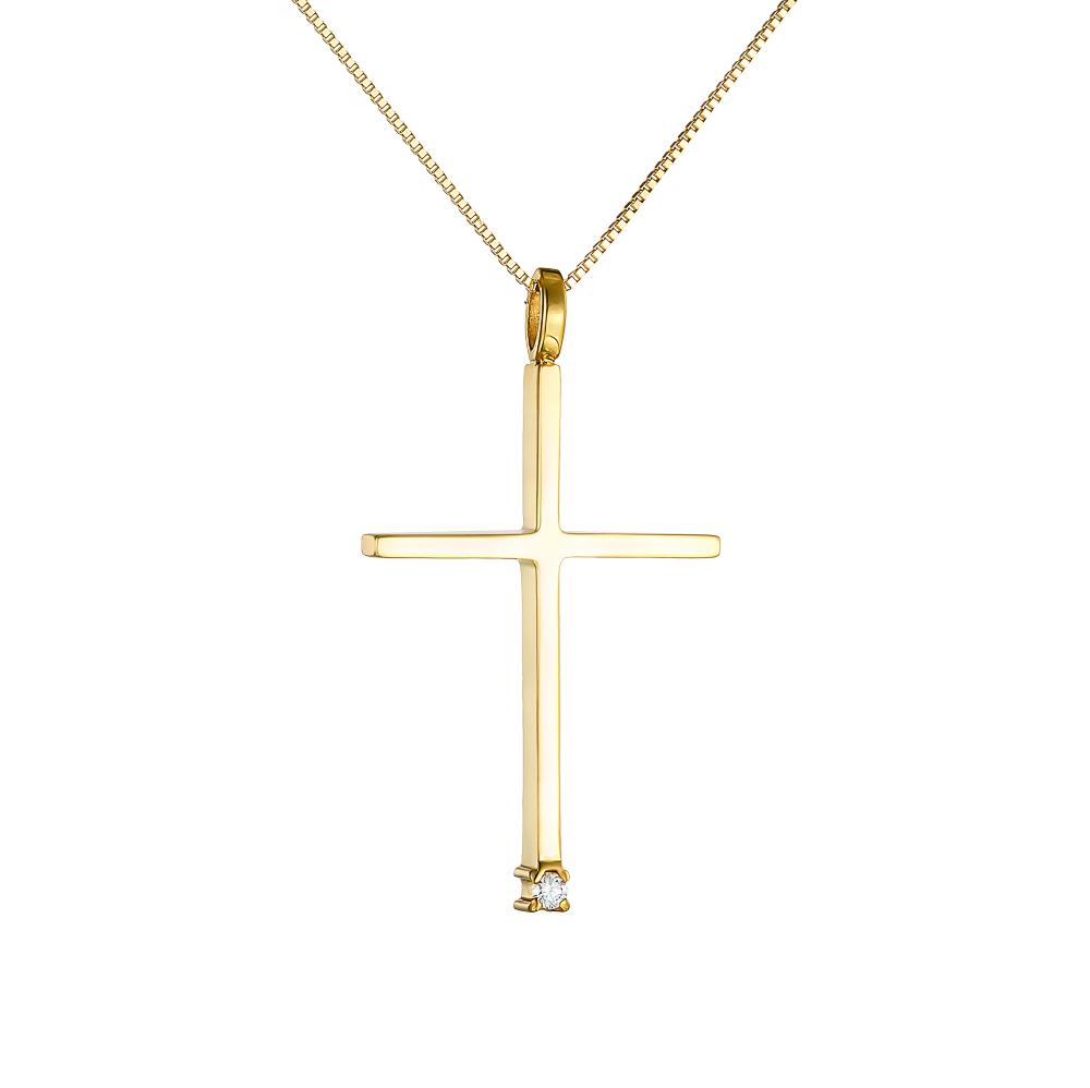 Σταυρός Χρυσός με Διαμάντι