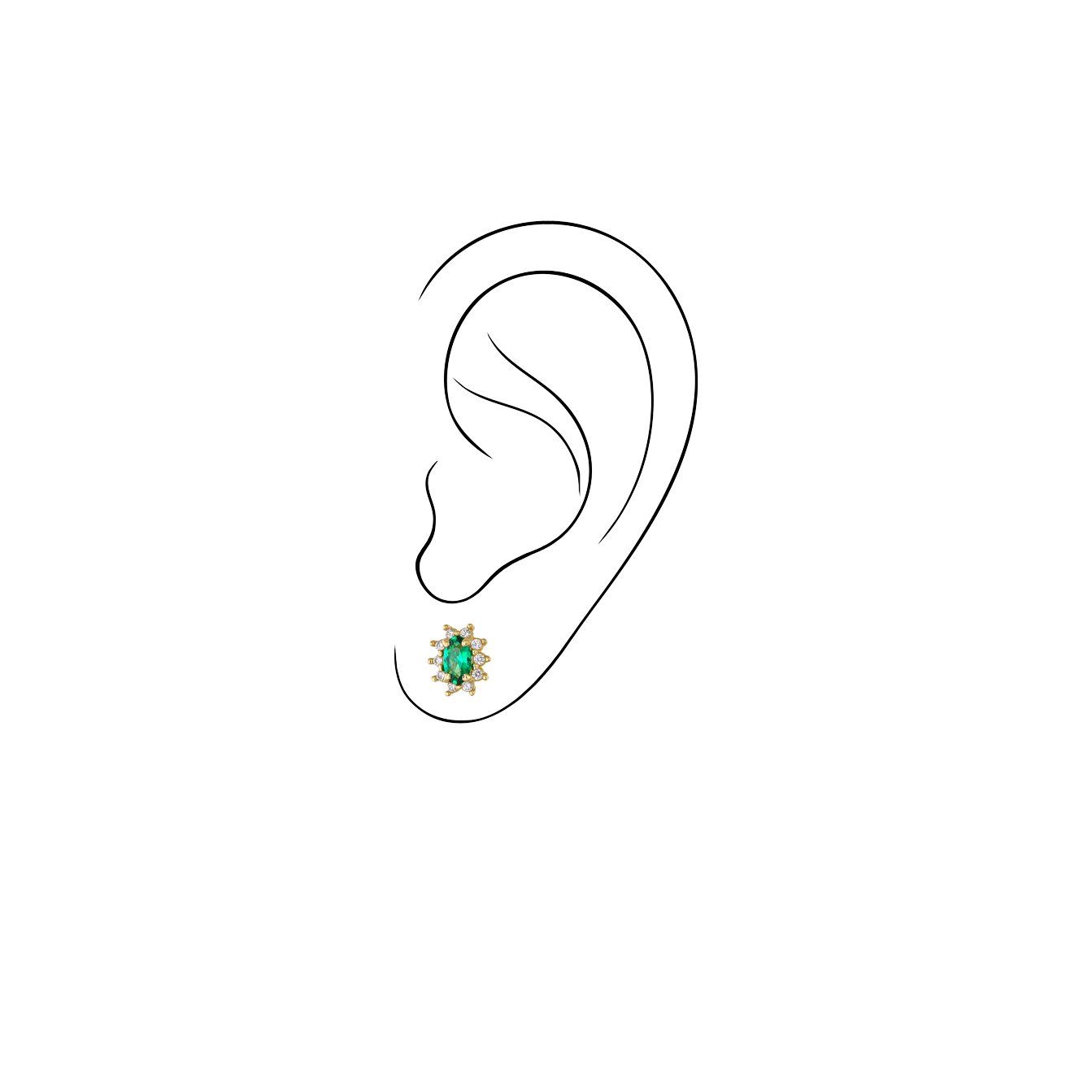 Χρυσή Ροζέτα Oval Cut