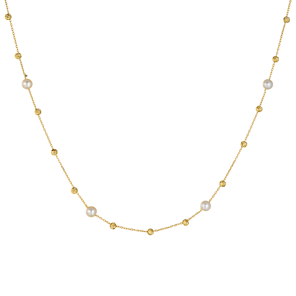 Κολιέ Αλυσιδωτό με Μαργαριτάρια