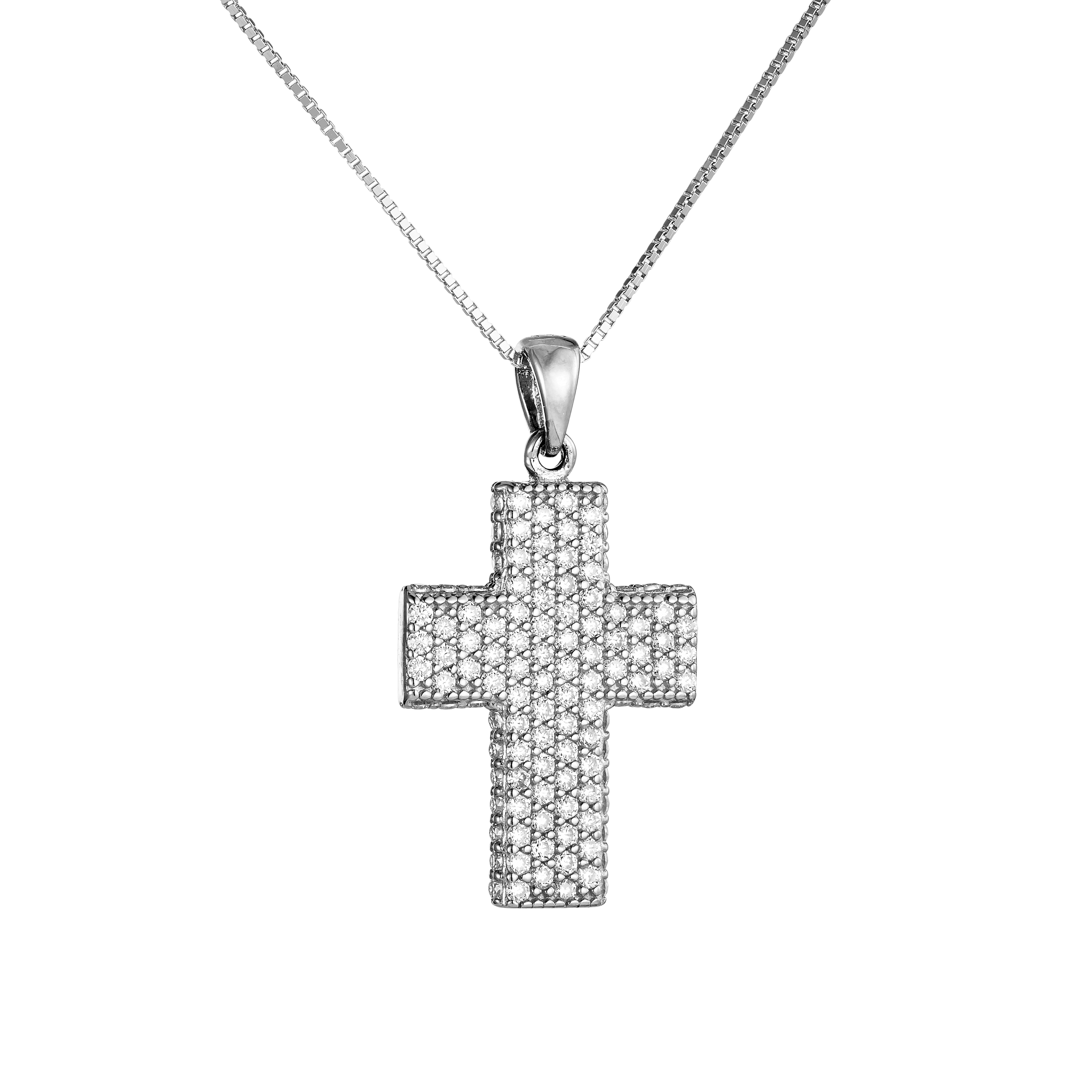 Γυναικείος Σταυρός με Λευκά Ζαφείρια 