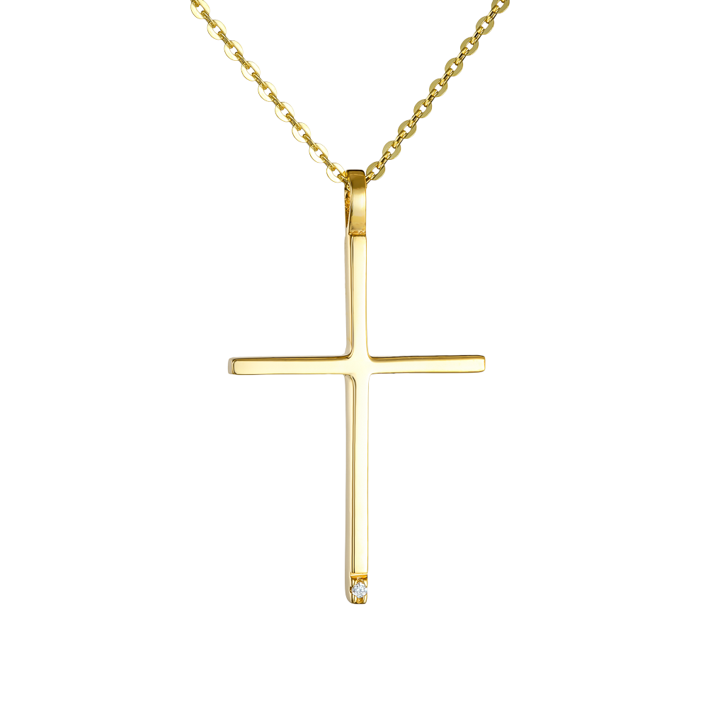 Σταυρός 14 Καρατίων με Διαμάντι