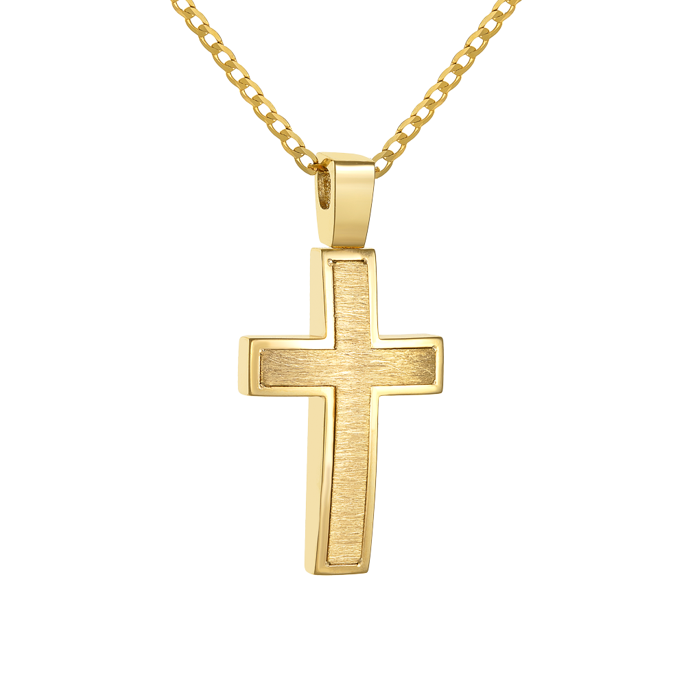 Χρυσός Ανδρικός Σταυρός 14 Καρατίων 