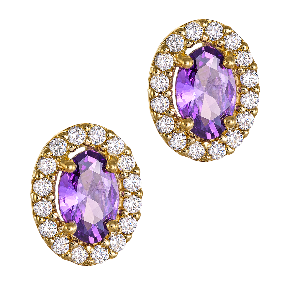 Σκουλαρίκια με Μωβ Ροζέτα