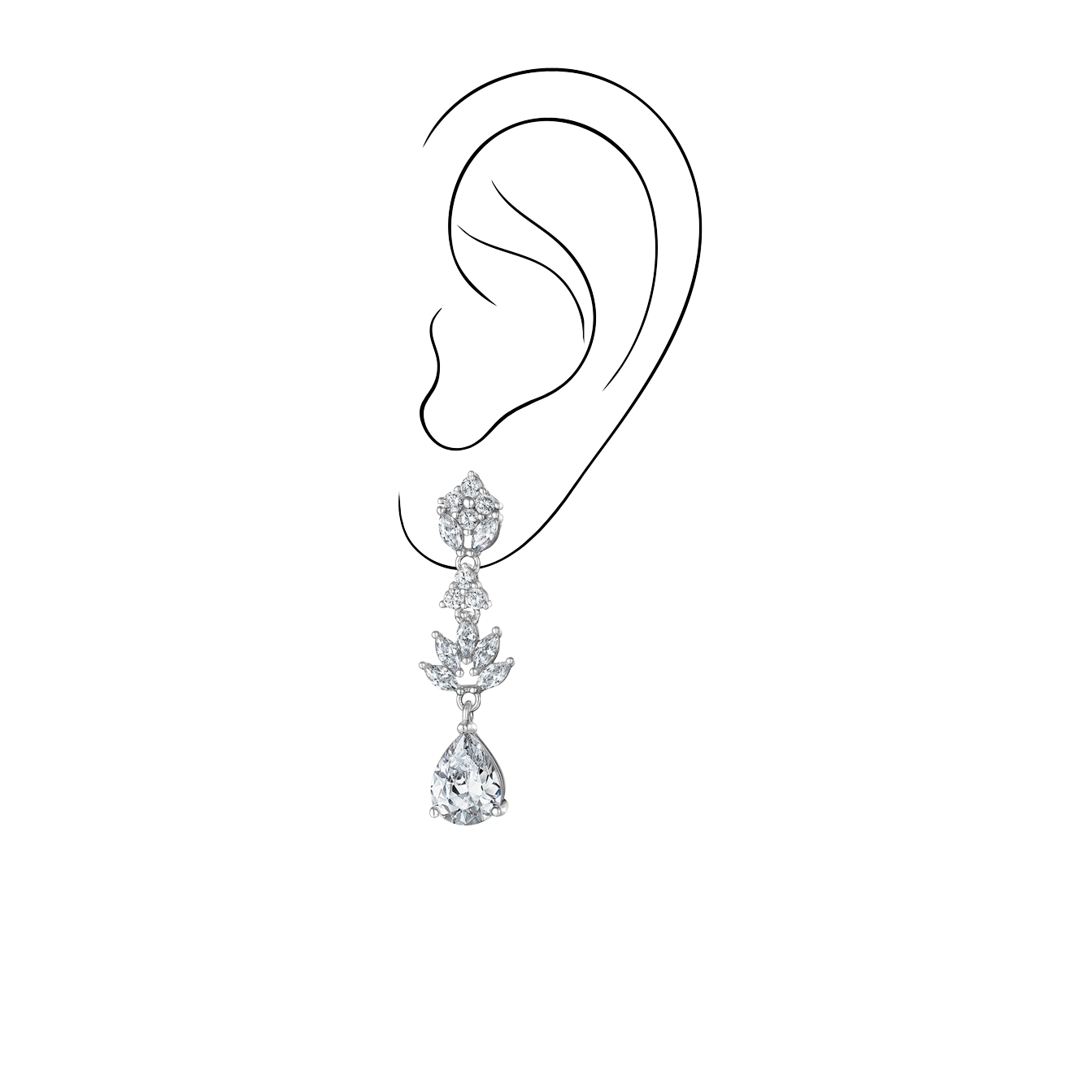 Κρεμαστά Σκουλαρίκια Γάμου