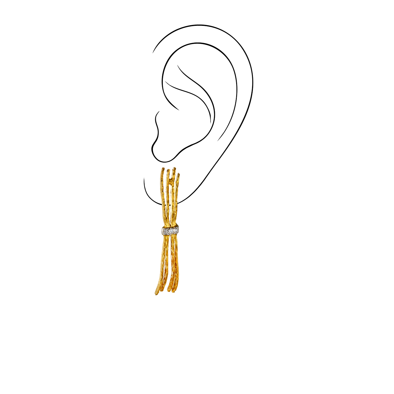 Χρυσά Χειροποίητα Σκουλαρίκια με Διαμάντια