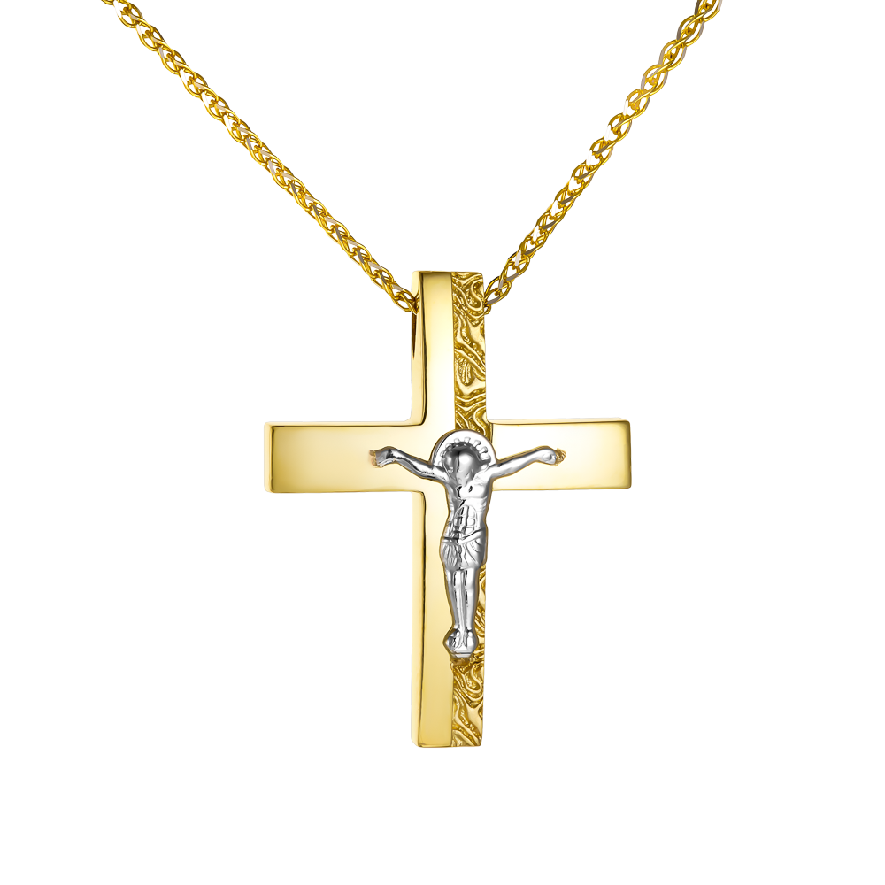 Χρυσός Σταυρός με Εσταυρωμένο 