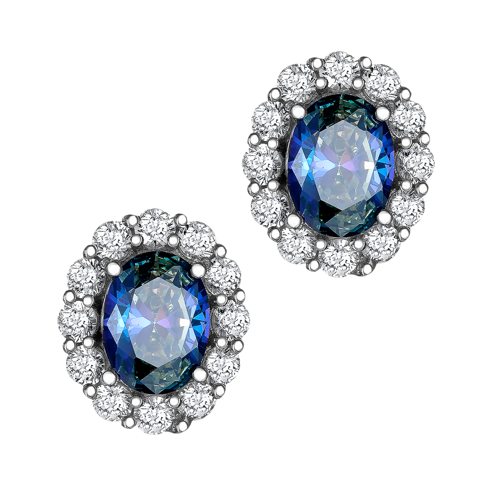 Σκουλαρίκια Ροζέτα Μπλε