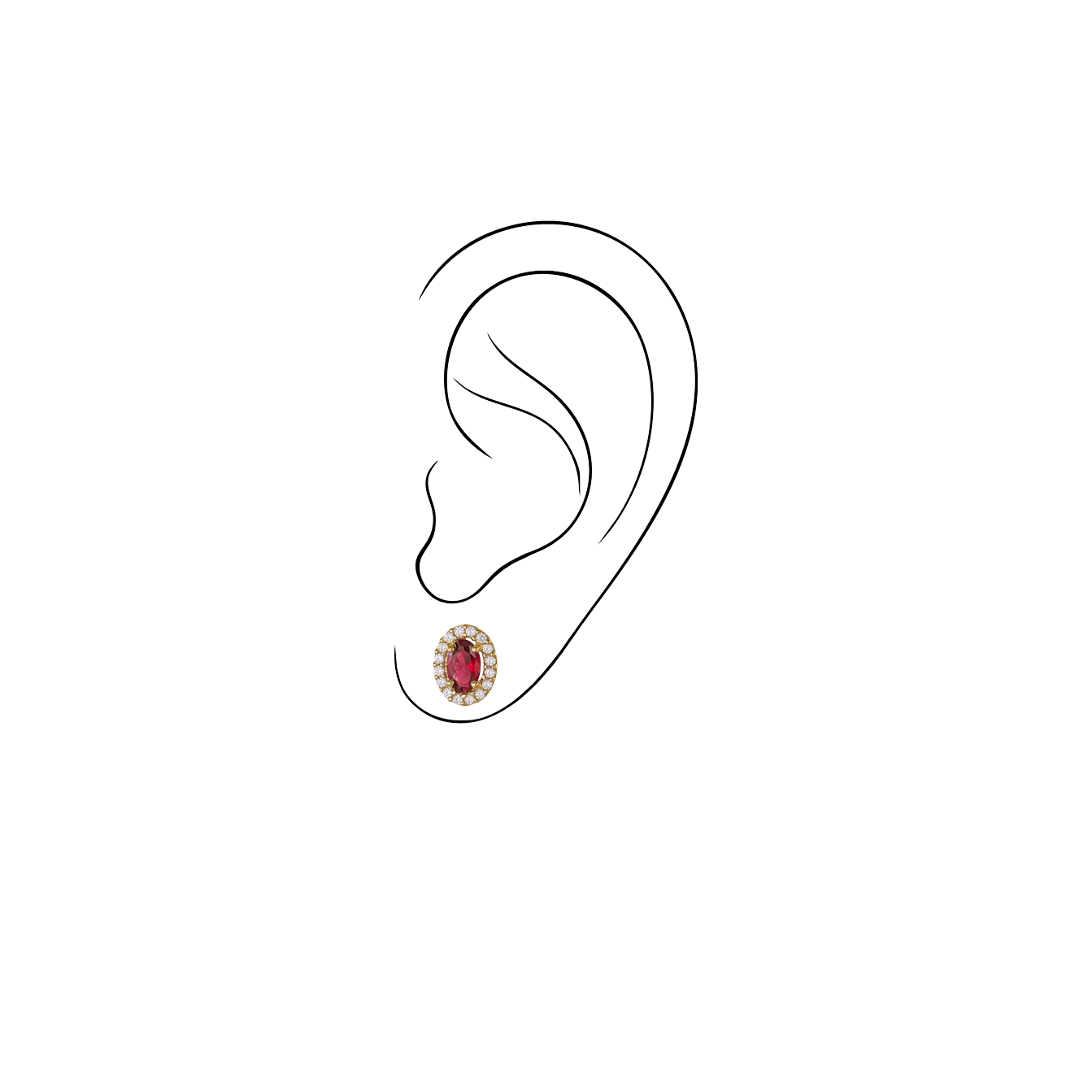 Χρυσή Ροζέτα Oval Cut