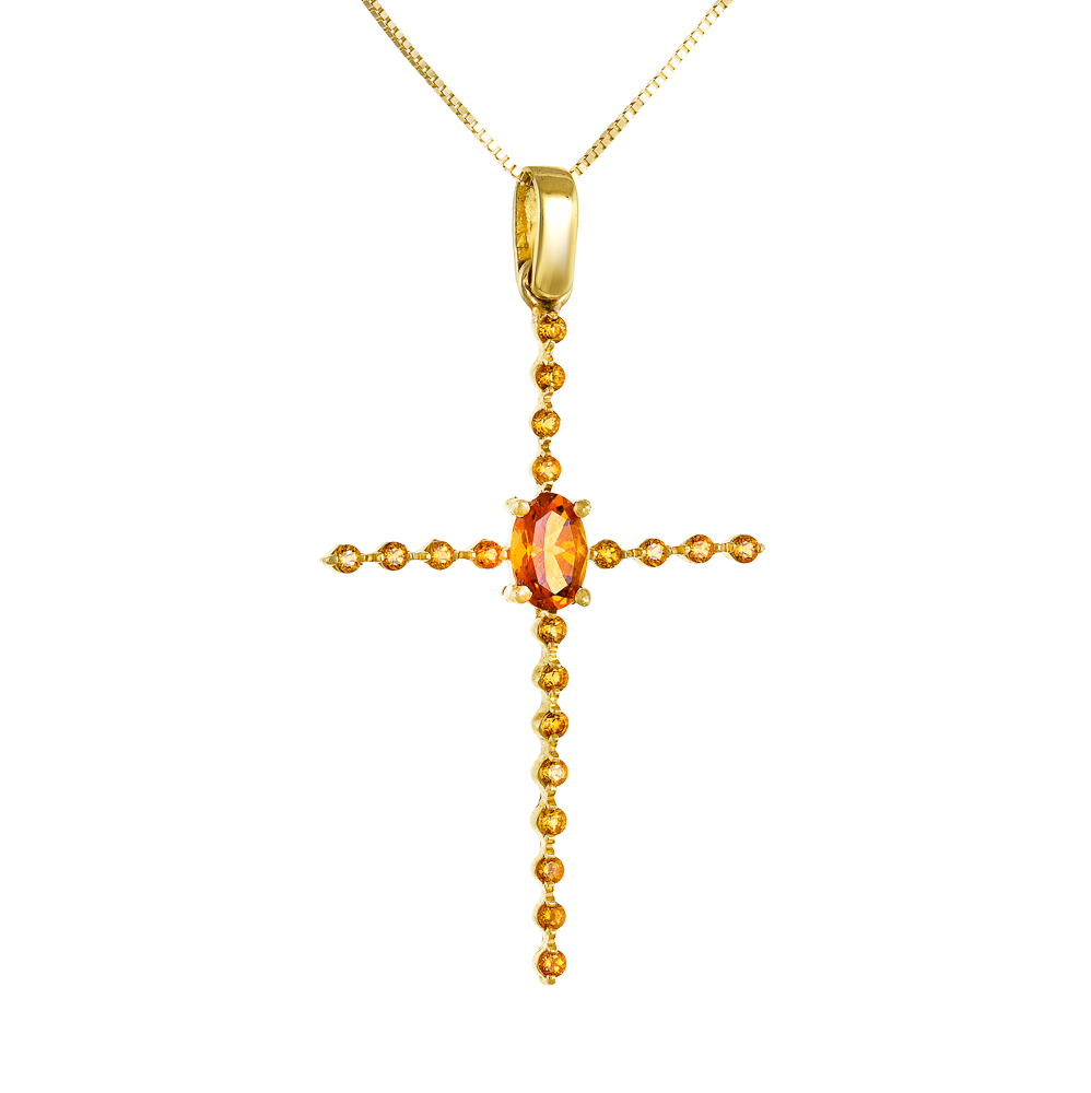 Σταυρός 18 Καρατίων με Citrine