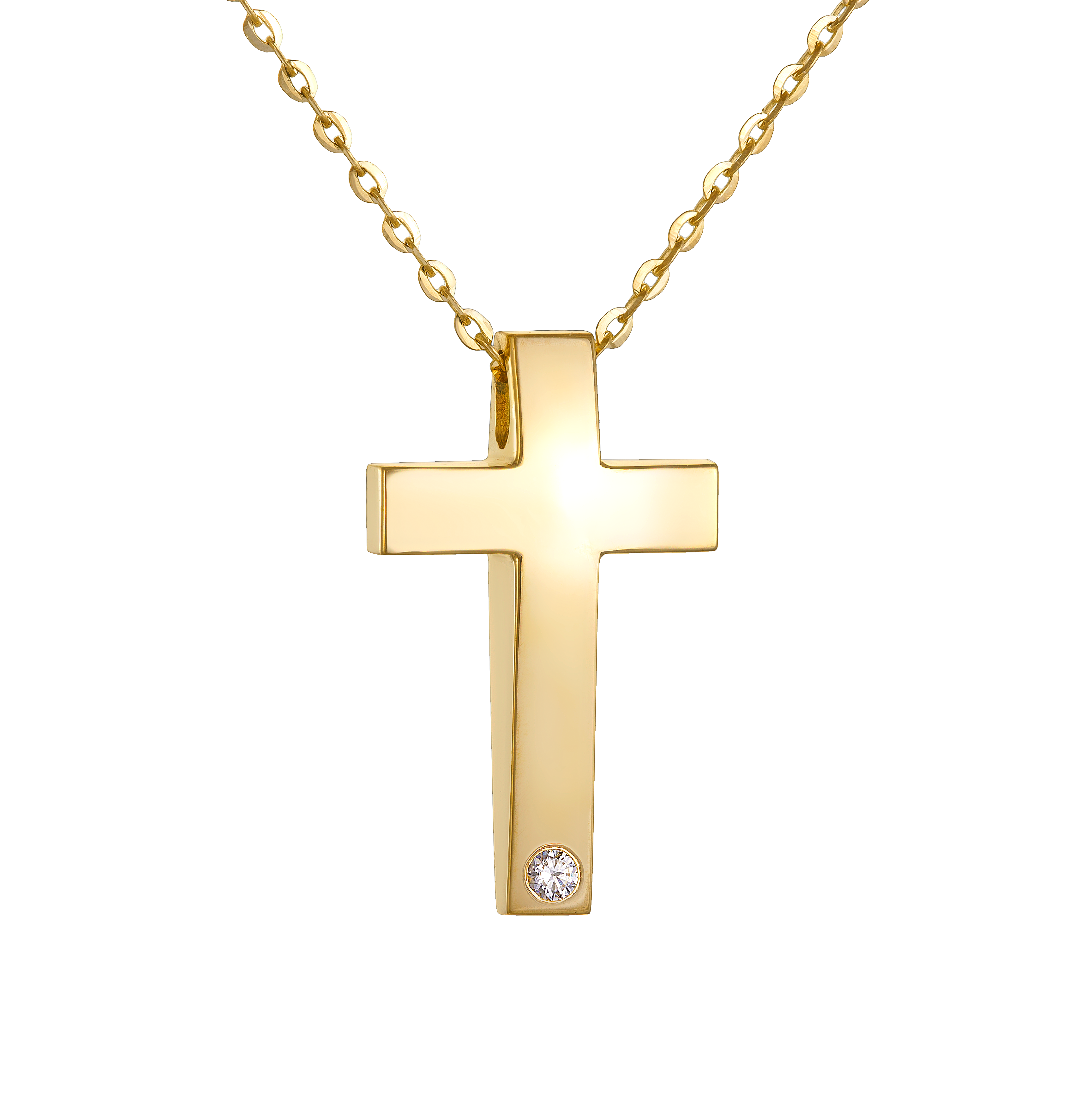 Διπλής Όψεως Σταυρός με Αλυσίδα