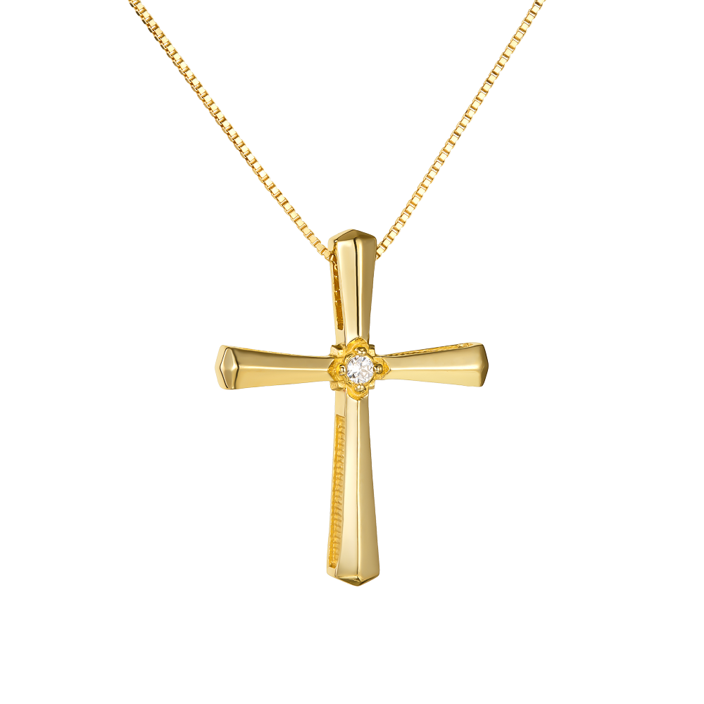  Γυναικείος Λιτός Σταυρός 14K