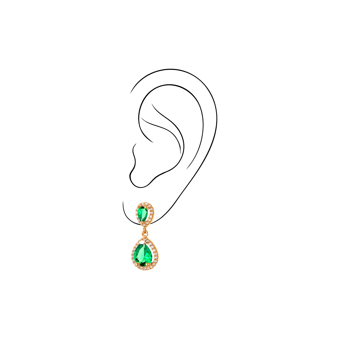 Διπλή Κρεμαστή Ροζέτα με Δάκρυ