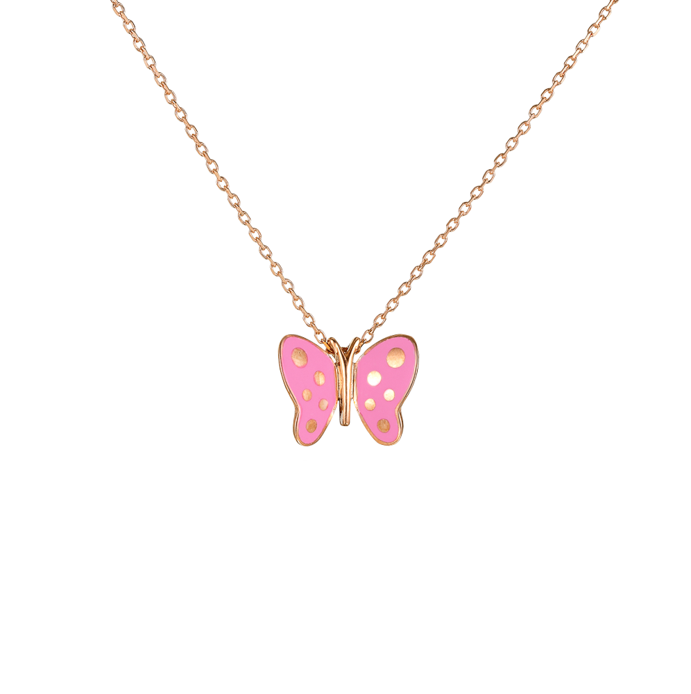Κολιέ Ροζ Πεταλούδα
