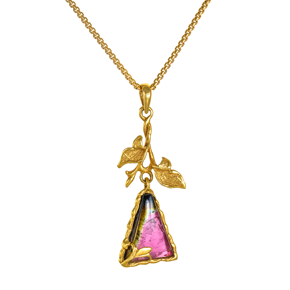 Μενταγιόν με Watermelon Tourmaline