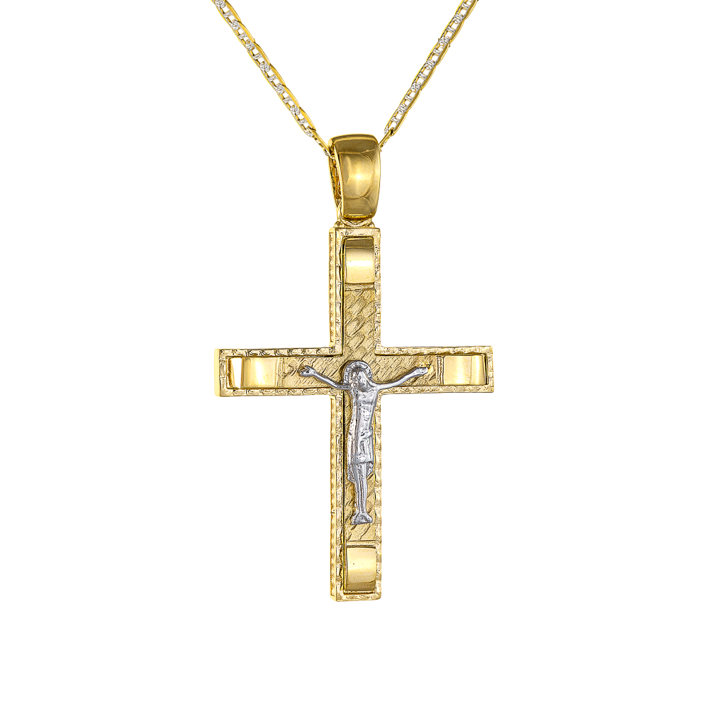 Σταυρός Διπλής Όψεως 14 Καρατίων 