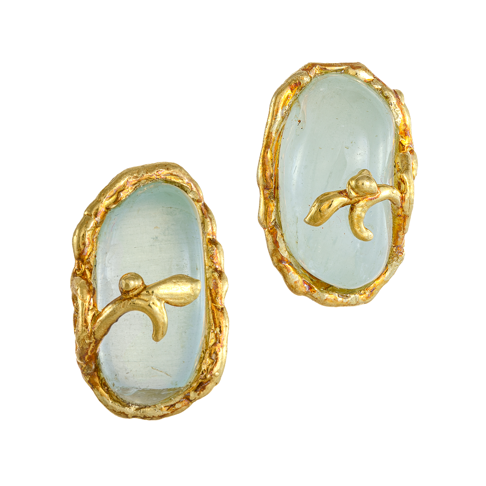 Κουμπωτά με Milky Aquamarine