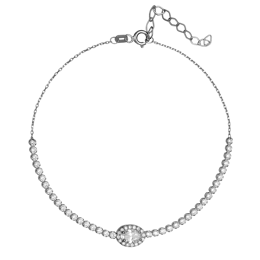 Λευκόχρυσο Βραχιόλι με Ροζέτα 