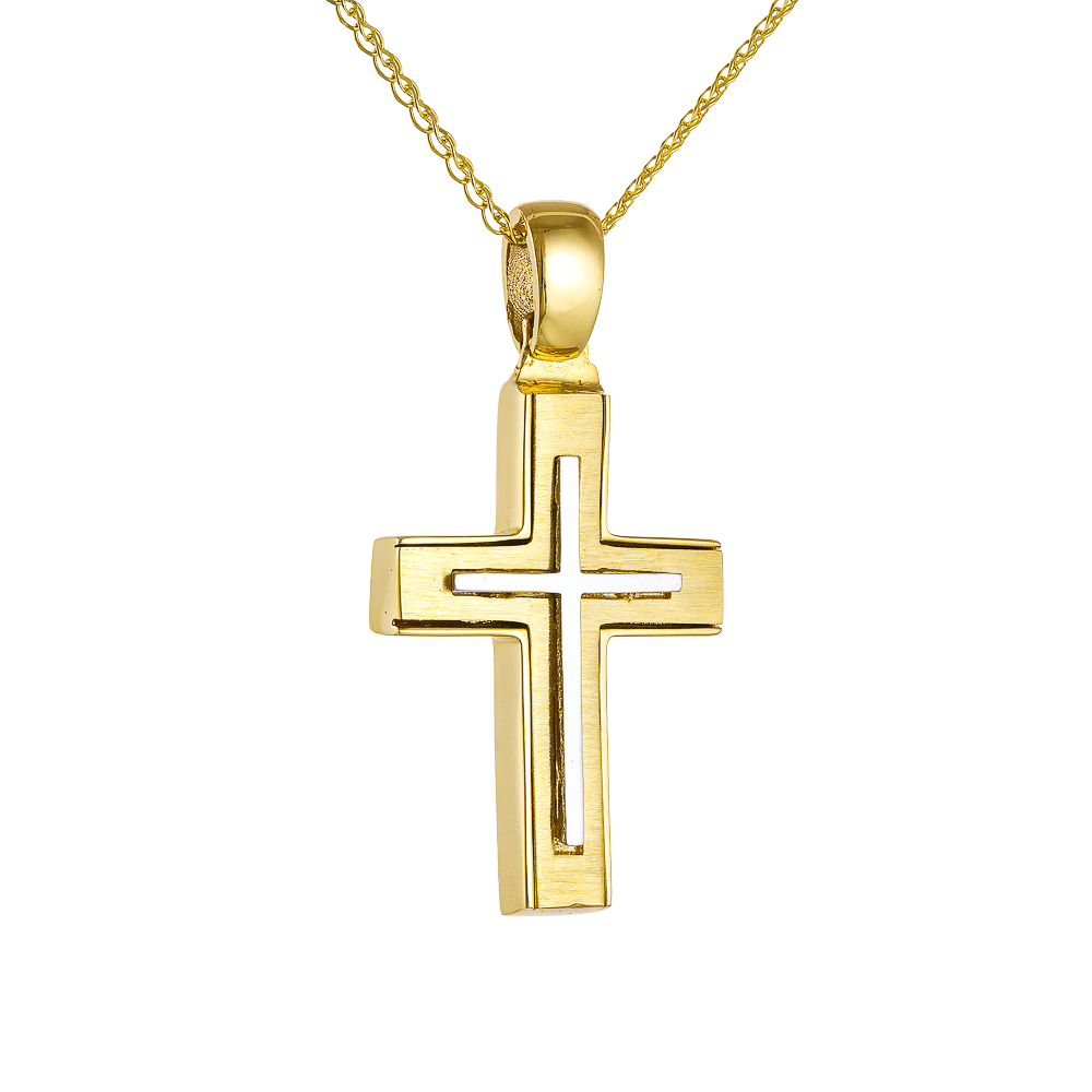 Σταυρός Διπλής Όψεως 14 Καρατίων 