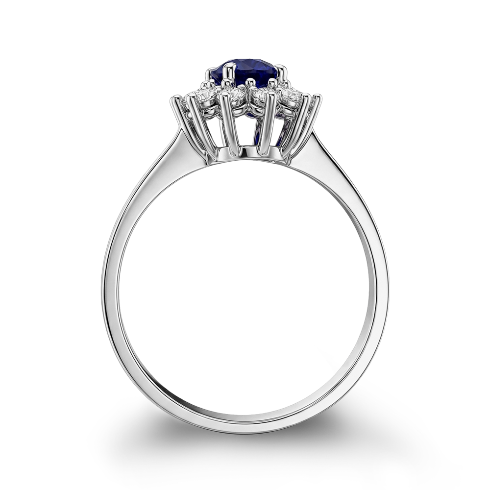 Δαχτυλίδι Ροζέτα Ζαφείρι με Διαμάντια