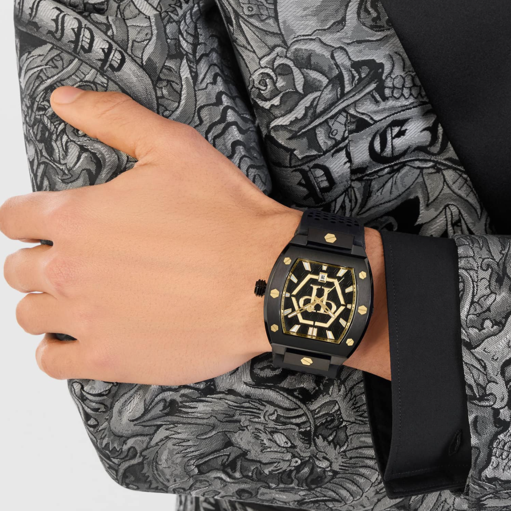 PHILIPP PLEIN THE HEXAGON PHANTOM GOLD BLACK