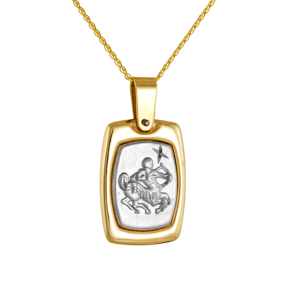 Μενταγιόν Διπλής Όψεως Παναγία με Ζώδια