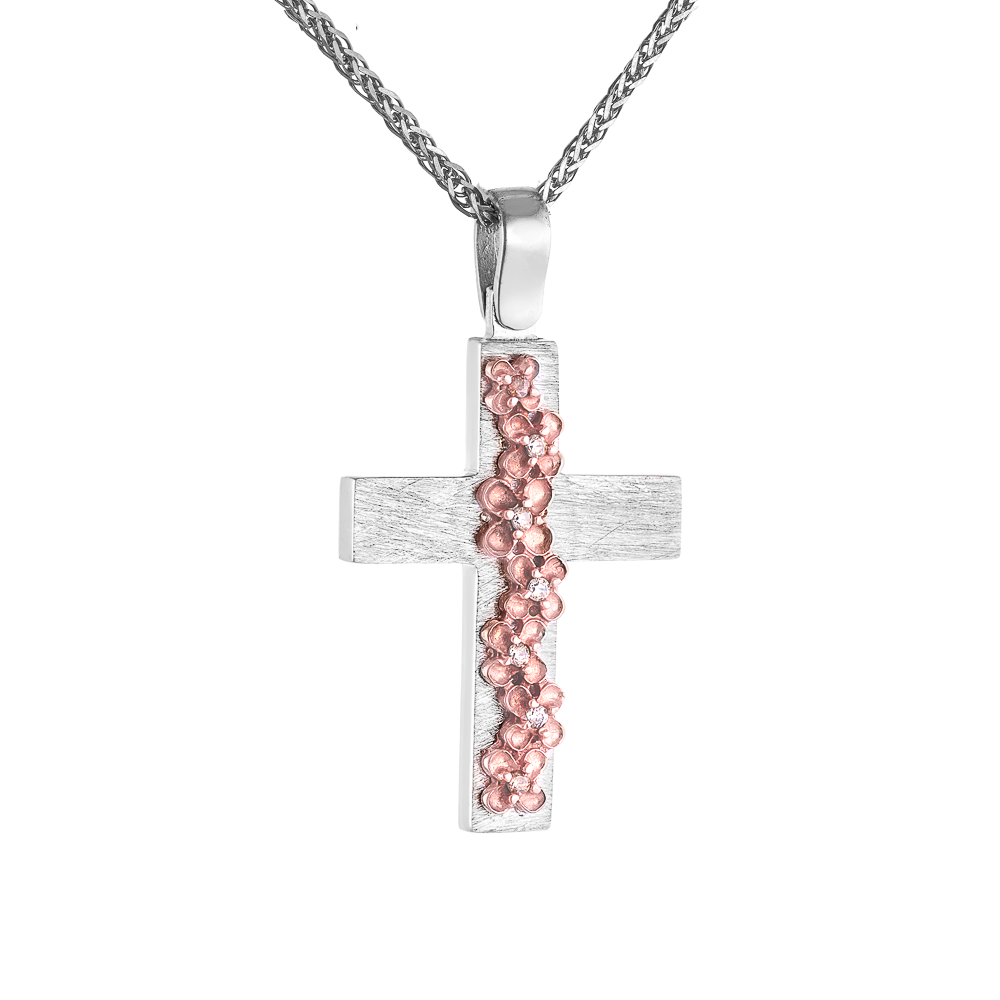 Γυναικείος Σταυρός Δίχρωμος 