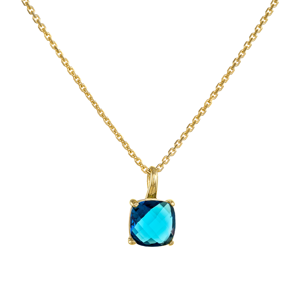 Κολιέ με Cushion Cut Τοπάζ