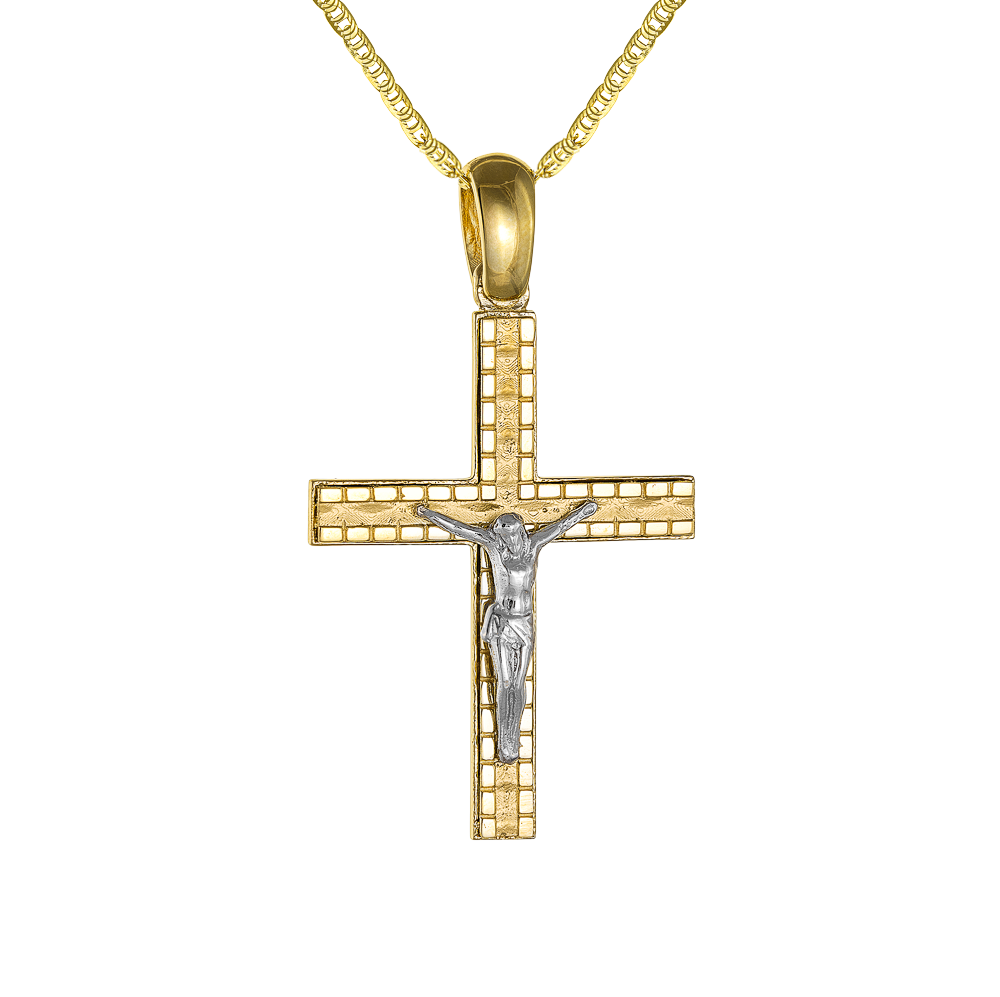 Σταυρός Διπλής Όψεως 14 Καρατίων 