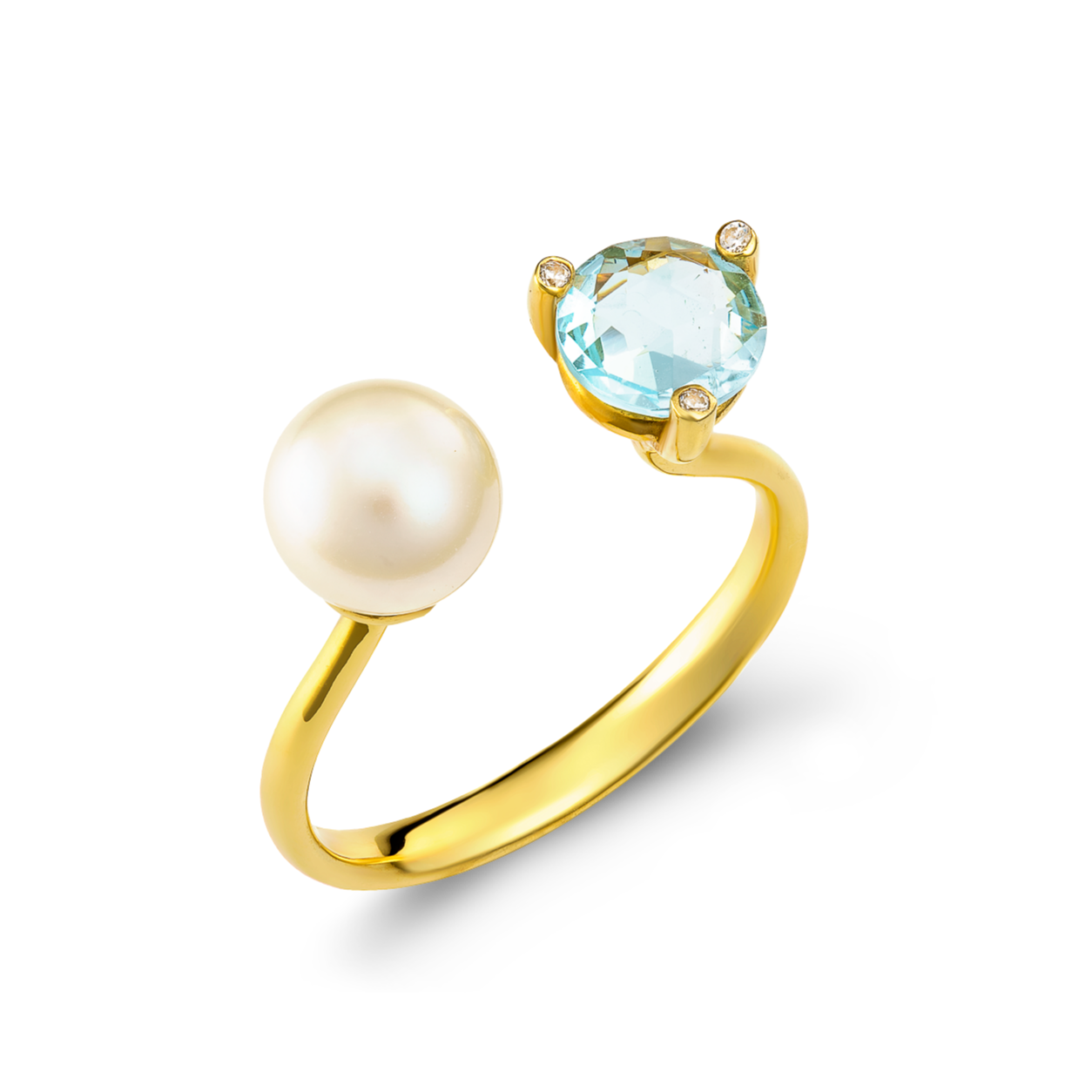 Δαχτυλίδι με Μαργαριτάρι και Topaz