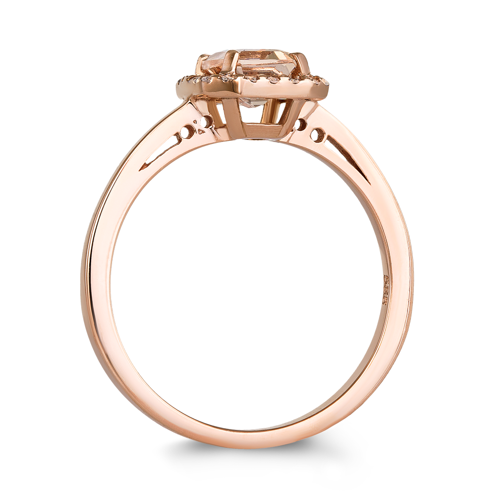 Δαχτυλίδι Γυναικείο με Emerald Cut Μοργκανίτη και Διαμάντια
